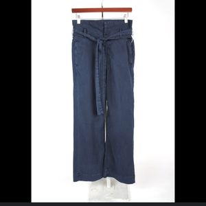 Mother Denim The Paperback Greaser Ankle Belt Jeans Wide Leg Navy Blue Size 29